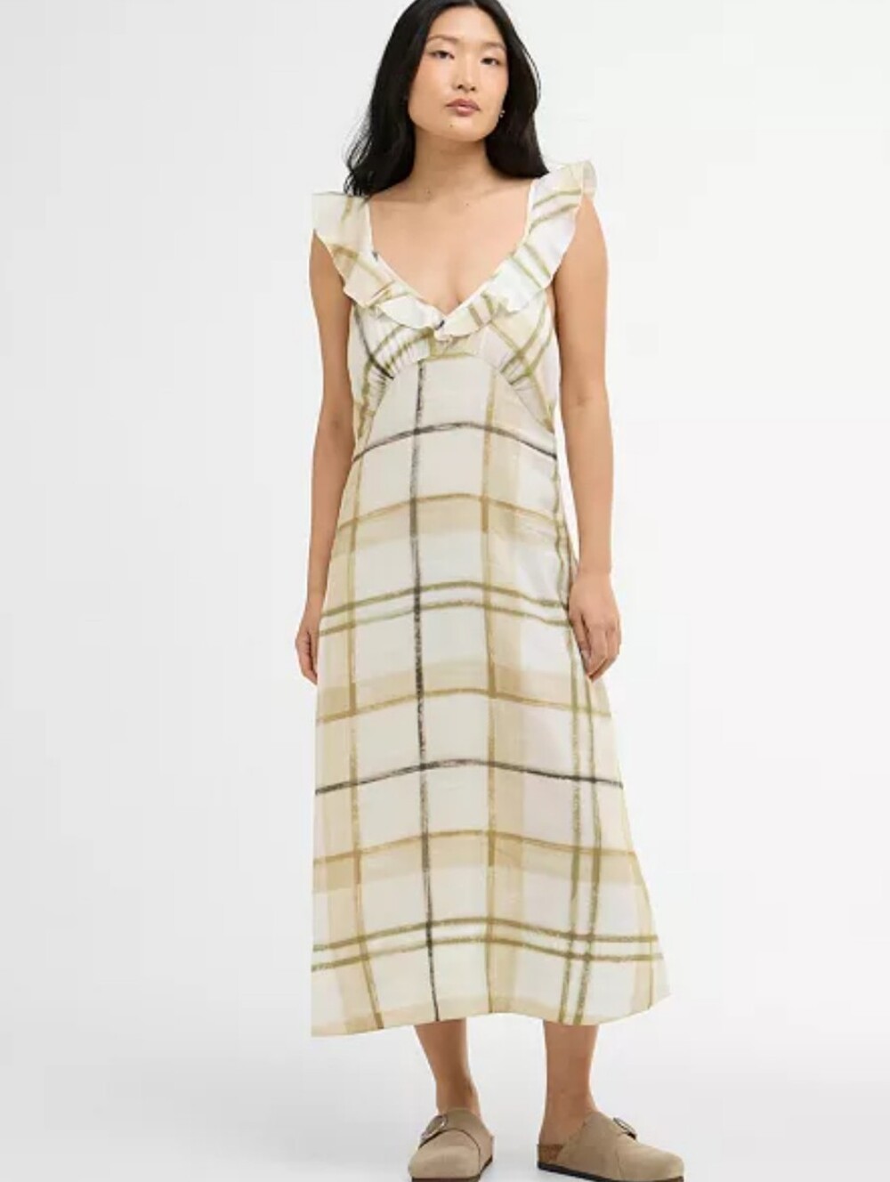 Barbour Women's Gianna Plaid Printed Maxi Dress US Size 8